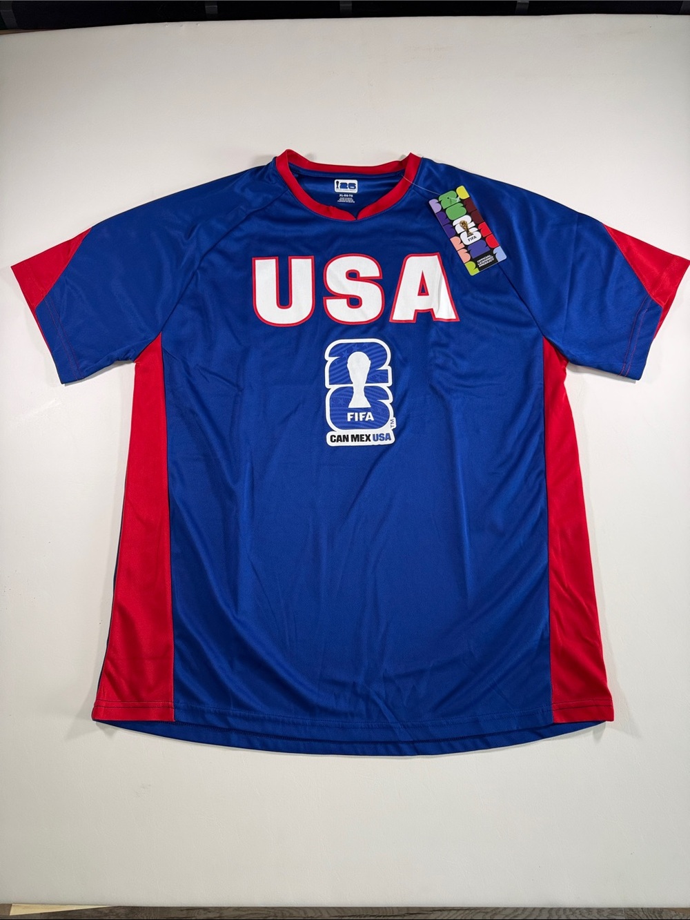 USA Blue and Red Soccer Jersey - FIFA CAN MEX USA